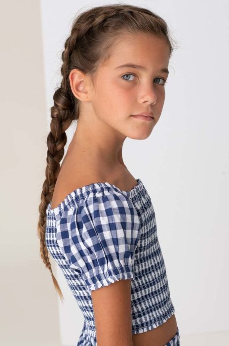 Дитяча бавовняна блузка Mayoral візерунок колір блакитний (2964034) Дитяча бавовняна блузка Mayoral візерунок колір блакитний (2964034)