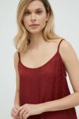 Піжамний топ HUGO колір бордовий Піжамний топ HUGO колір бордовий