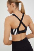 Спортивний бюстгальтер adidas Performance колір чорний однотонний Спортивний бюстгальтер adidas Performance колір чорний однотонний