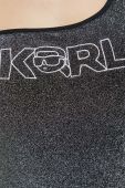 Купальник Karl Lagerfeld колір сірий м'яка чашечка Купальник Karl Lagerfeld колір сірий м'яка чашечка