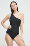 Моделююче боді Spanx Suit Yourself Ribbed One Shoulder колір чорний однотонний