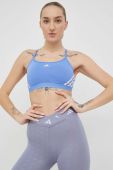 Бюстгальтер для йоги adidas Performance AeroReact колір блакитний Бюстгальтер для йоги adidas Performance AeroReact колір блакитний