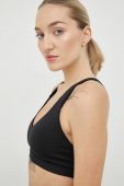Спортивний бюстгальтер adidas Performance Dance колір чорний однотонний Спортивний бюстгальтер adidas Performance Dance колір чорний однотонний