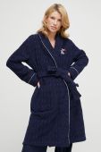 Бавовняний халат Lauren Ralph Lauren колір синій Бавовняний халат Lauren Ralph Lauren колір синій
