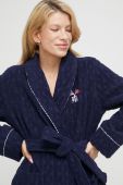 Бавовняний халат Lauren Ralph Lauren колір синій Бавовняний халат Lauren Ralph Lauren колір синій