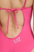 Суцільний купальник EA7 Emporio Armani колір рожевий м'яка чашечка