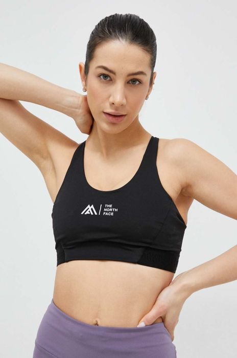 Спортивний бюстгальтер The North Face Moutain Athletics колір чорний однотонний Спортивний бюстгальтер The North Face Moutain Athletics колір чорний однотонний