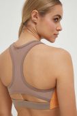 Спортивний бюстгальтер Reebok Lux колір коричневий візерунок Спортивний бюстгальтер Reebok Lux колір коричневий візерунок