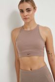 Бюстгальтер для йоги Reebok Long Line колір бежевий однотонний Бюстгальтер для йоги Reebok Long Line колір бежевий однотонний