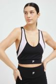 Спортивний бюстгальтер Fila Revere колір чорний візерунок Спортивний бюстгальтер Fila Revere колір чорний візерунок