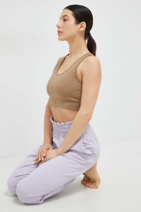 Спортивний бюстгальтер Fila Corte колір зелений однотонний Спортивний бюстгальтер Fila Corte колір зелений однотонний