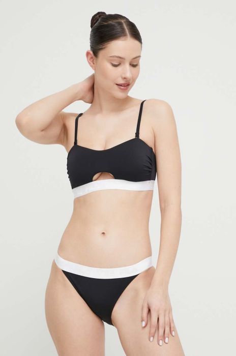 Роздільний купальник Fila колір чорний злегка ущільнена чашечка (3069082)