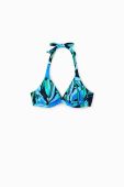 Купальний бюстгальтер Desigual ущільнена чашечка колір блакитний