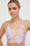 Спортивний бюстгальтер Reebok Workout Ready колір фіолетовий візерунок Спортивний бюстгальтер Reebok Workout Ready колір фіолетовий візерунок