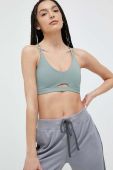 Бюстгальтер для йоги adidas Performance Yoga Studio Luxe колір зелений однотонний