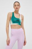Спортивний бюстгальтер adidas Performance Powerimpact колір зелений візерунок Спортивний бюстгальтер adidas Performance Powerimpact колір зелений візерунок