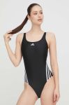 Суцільний купальник adidas Performance 3-Stripes колір чорний м'яка чашечка Суцільний купальник adidas Performance 3-Stripes колір чорний м'яка чашечка