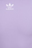 Суцільний купальник adidas Originals Adicolor колір фіолетовий м'яка чашечка Суцільний купальник adidas Originals Adicolor колір фіолетовий м'яка чашечка