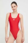 Суцільний купальник adidas Performance Adicolor 3-Stripes колір червоний м'яка чашечка Суцільний купальник adidas Performance Adicolor 3-Stripes колір червоний м'яка чашечка
