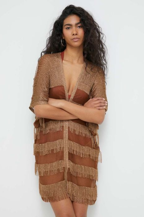 Пляжна накидка Max Mara Beachwear колір коричневий Пляжна накидка Max Mara Beachwear колір коричневий