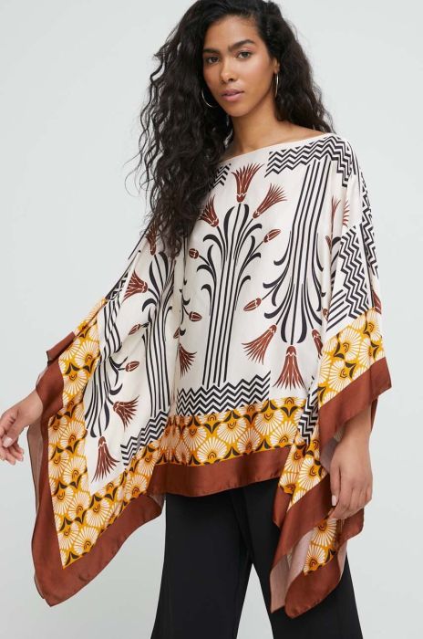 Пляжна накидка Max Mara колір коричневий Пляжна накидка Max Mara колір коричневий