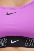 Купальний бюстгальтер Nike Logo Tape колір фіолетовий злегка ущільнена чашечка Купальний бюстгальтер Nike Logo Tape колір фіолетовий злегка ущільнена чашечка