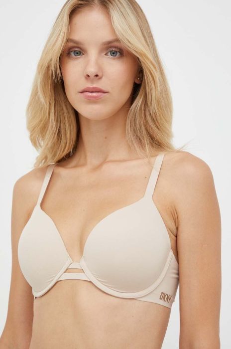Бюстгальтер Dkny колір бежевий однотонний Бюстгальтер Dkny колір бежевий однотонний
