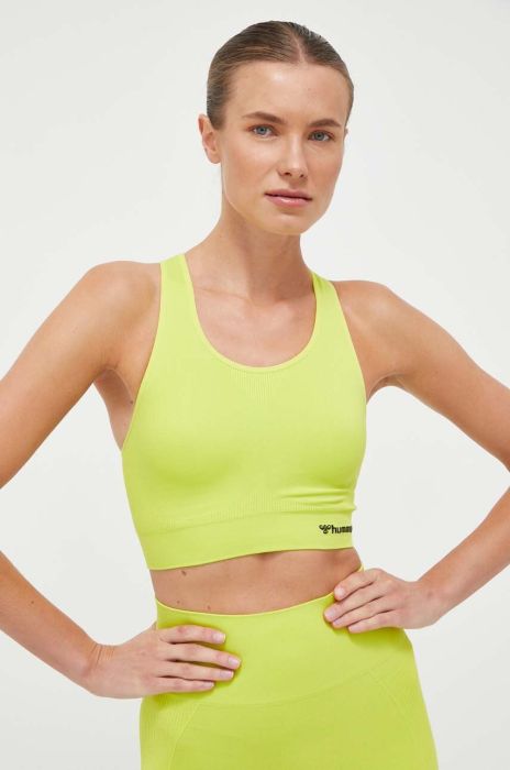 Спортивний бюстгальтер Hummel Tif колір зелений однотонний (3479803) Спортивний бюстгальтер Hummel Tif колір зелений однотонний (3479803)