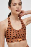 Спортивний бюстгальтер P.E Nation Monterosa колір коричневий візерунок Спортивний бюстгальтер P.E Nation Monterosa колір коричневий візерунок