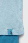 Дитяча бавовняна піжама United Colors of Benetton однотонна колір блакитний Дитяча бавовняна піжама United Colors of Benetton однотонна колір блакитний
