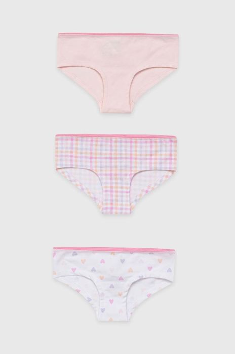 Дитячі труси United Colors of Benetton 3-pack колір рожевий