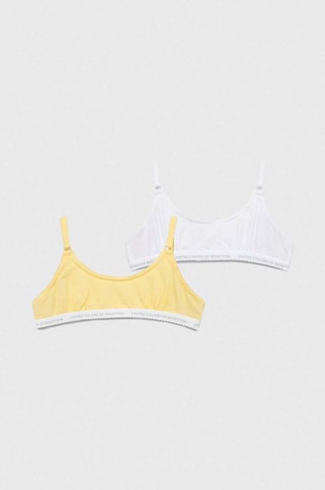 Дитячий бюстгальтер United Colors of Benetton 2-pack колір жовтий Дитячий бюстгальтер United Colors of Benetton 2-pack колір жовтий