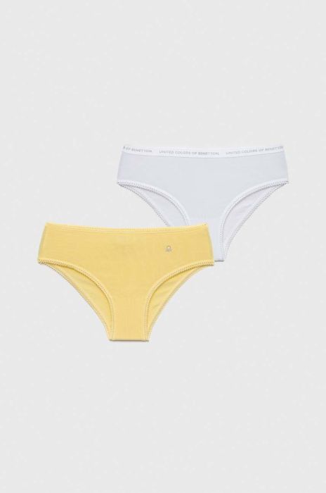 Дитячі труси United Colors of Benetton 2-pack колір жовтий Дитячі труси United Colors of Benetton 2-pack колір жовтий