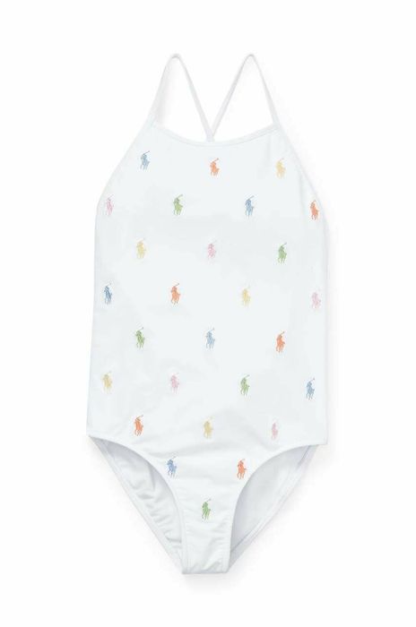 Суцільний дитячий купальник Polo Ralph Lauren колір білий Суцільний дитячий купальник Polo Ralph Lauren колір білий