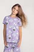 Дитяча бавовняна піжама Coccodrillo x Looney Tunes колір фіолетовий візерунок Дитяча бавовняна піжама Coccodrillo x Looney Tunes колір фіолетовий візерунок
