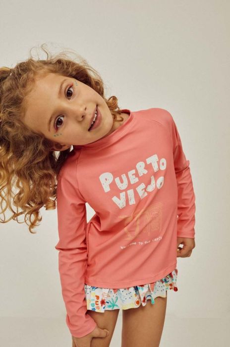 Дитячий купальний лонгслів zippy колір помаранчевий Дитячий купальний лонгслів zippy колір помаранчевий