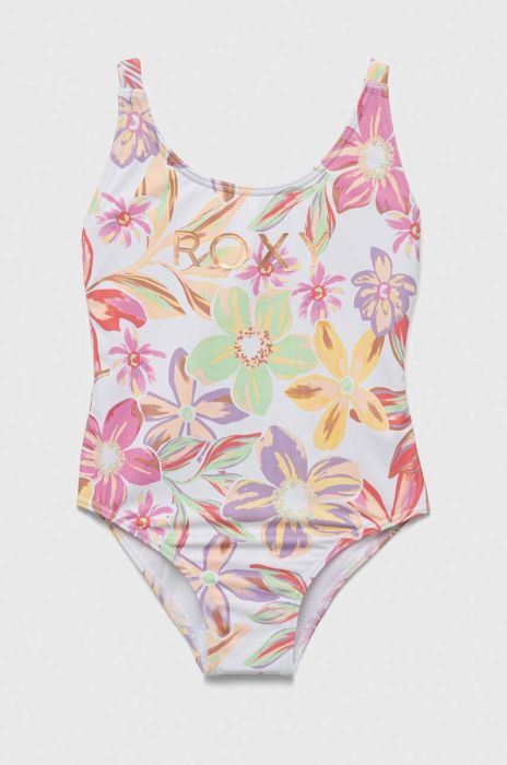 Суцільний дитячий купальник Roxy колір білий Суцільний дитячий купальник Roxy колір білий