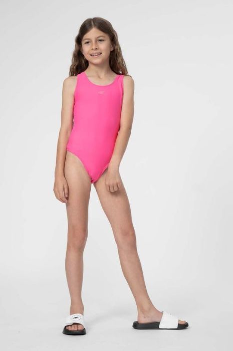 Суцільний дитячий купальник 4F F028 колір рожевий Суцільний дитячий купальник 4F F028 колір рожевий