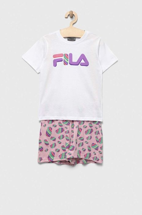 Дитяча бавовняна піжама Fila колір білий візерунок (3247258) Дитяча бавовняна піжама Fila колір білий візерунок (3247258)