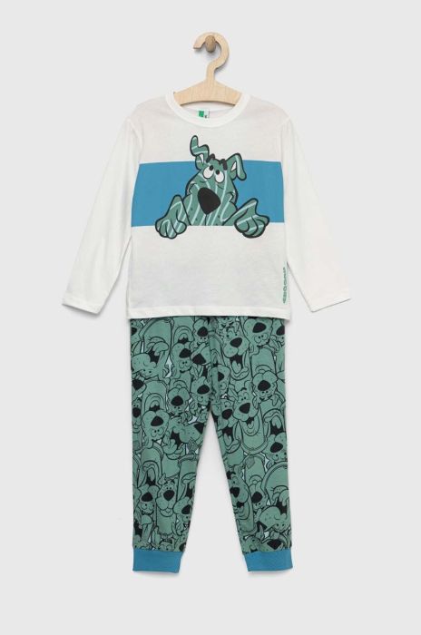 Дитяча бавовняна піжама United Colors of Benetton колір зелений візерунок (2983209) Дитяча бавовняна піжама United Colors of Benetton колір зелений візерунок (2983209)