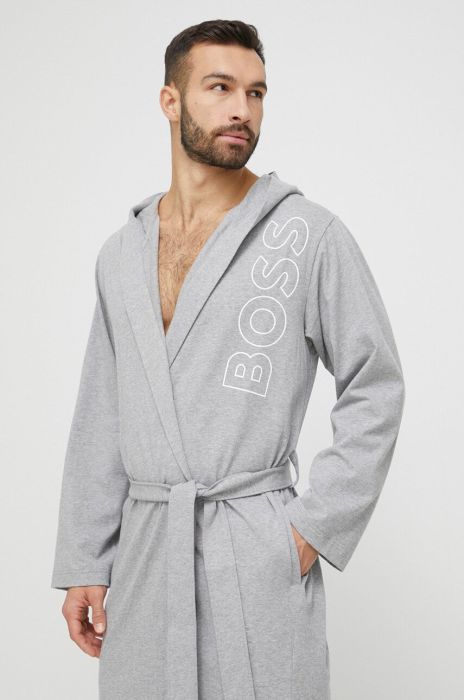 Бавовняний халат BOSS колір сірий (3010283) Бавовняний халат BOSS колір сірий (3010283)