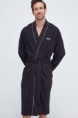 Бавовняний халат BOSS колір чорний (3566596) Бавовняний халат BOSS колір чорний (3566596)