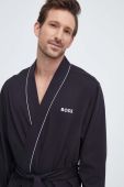 Бавовняний халат BOSS колір чорний (3566596) Бавовняний халат BOSS колір чорний (3566596)