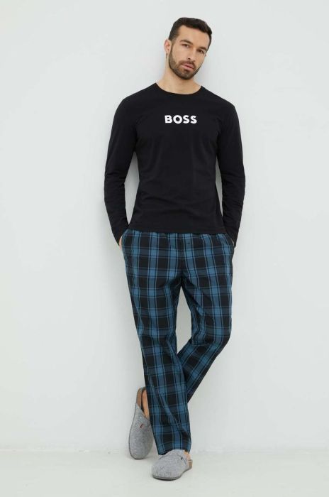 Піжама BOSS чоловіча візерунок колір блакитний (2908529)