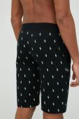 Бавовняні піжамні шорти Polo Ralph Lauren колір чорний візерунок