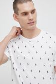 Бавовняна піжамна футболка Polo Ralph Lauren колір білий візерунок Бавовняна піжамна футболка Polo Ralph Lauren колір білий візерунок