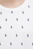 Бавовняна піжамна футболка Polo Ralph Lauren колір білий візерунок Бавовняна піжамна футболка Polo Ralph Lauren колір білий візерунок