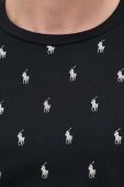 Бавовняна піжамна футболка Polo Ralph Lauren колір чорний візерунок Бавовняна піжамна футболка Polo Ralph Lauren колір чорний візерунок