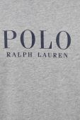 Піжамний бавовняний лонгслів Polo Ralph Lauren колір сірий з принтом Піжамний бавовняний лонгслів Polo Ralph Lauren колір сірий з принтом