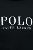 Піжамний бавовняний лонгслів Polo Ralph Lauren колір чорний з принтом Піжамний бавовняний лонгслів Polo Ralph Lauren колір чорний з принтом